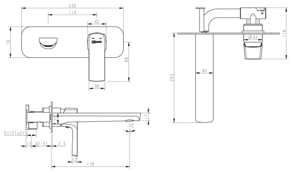 Смеситель для раковины Lemark Ursus (LM7226BL)